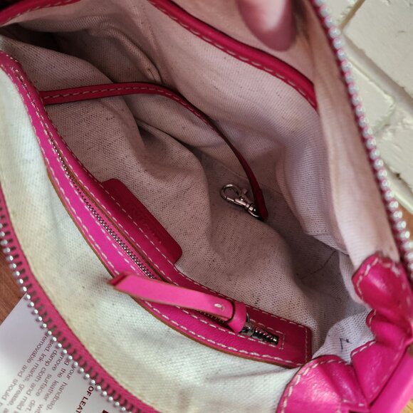 Michael Kors Hot Pink Studded Leather Handbag Satchel Purse - Picture 11 of 15